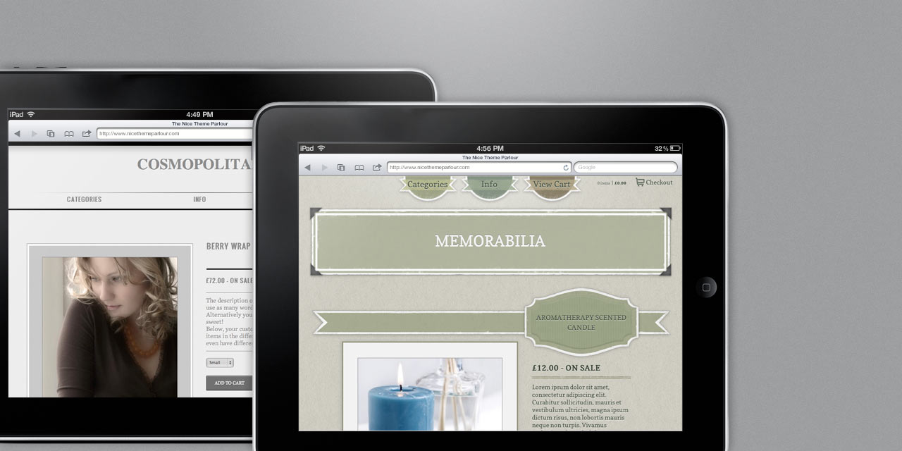 E-Commerce Website Design for Nice Theme Parlour Templates
